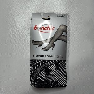 Frenchic Fishnet Womens Lace Tights Queen 3X/4X Black NEW